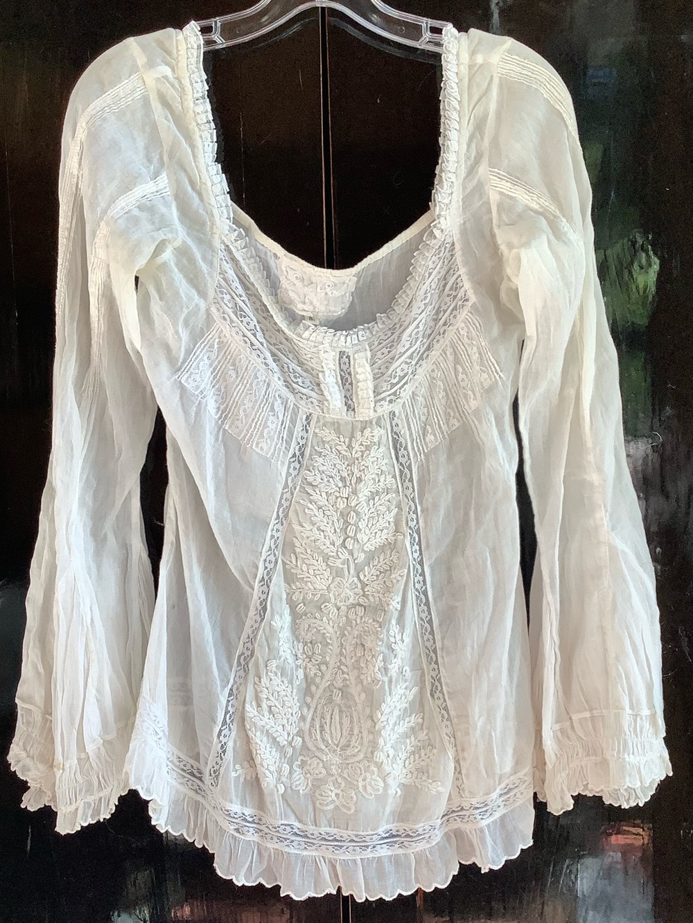 Stunning Cotton Voile off the Shoulder Blouse
